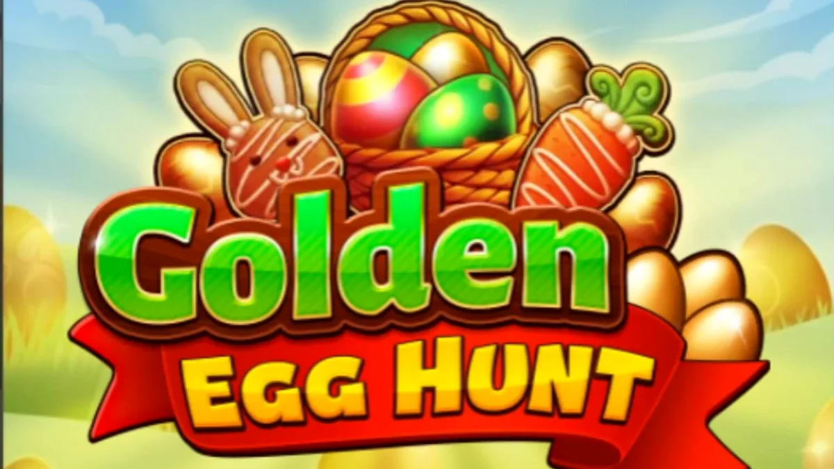 Pemandangan padang rumput cerah dalam permainan slot Golden Egg Hunt